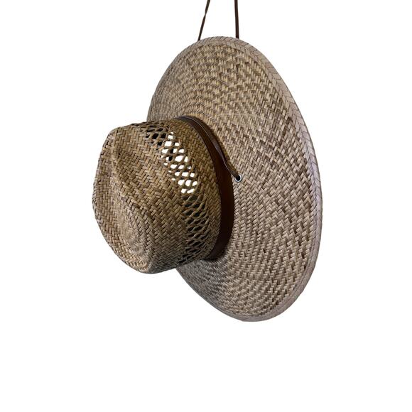 Summer Club Men's Tan Sun Protection Straw Cowboy Hats Size 7 1/8 - Picture 3 of 6